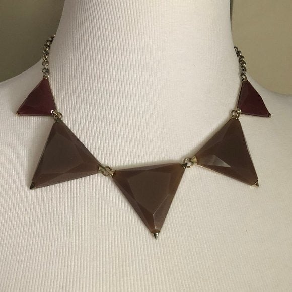 Triangle Accent Necklace Mauve Purple - Picture 1 of 5